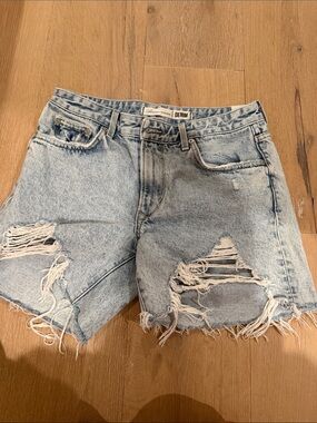 Lovers + Friends Light Blue Distressed Denim Shorts